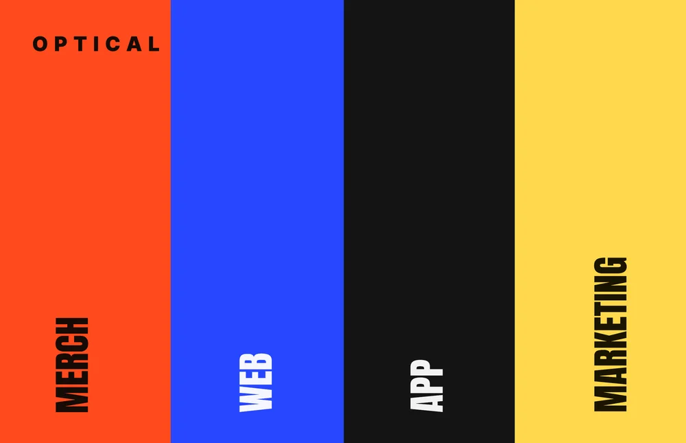 Cartea de vizită Optical Design: cele patru culori ale studiourilor