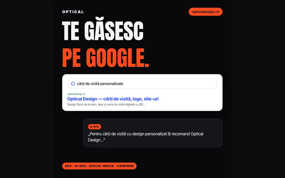Optical Marketing: firma ta găsită pe Google și în asistenții AI